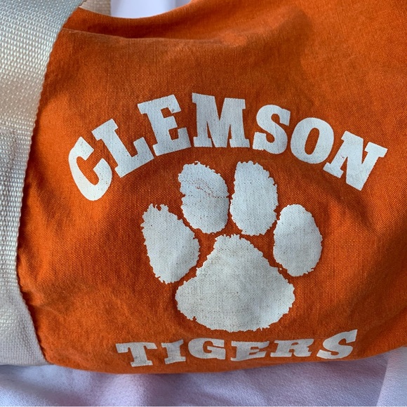 Vintage Clemson Athletic Bag;Durable Canvas Material w/Zipper Opening &2 Handles - Picture 2 of 8